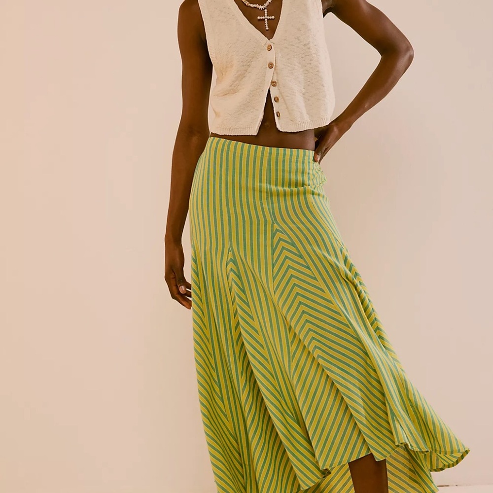Free People Seeing Stripes Midi Skirt